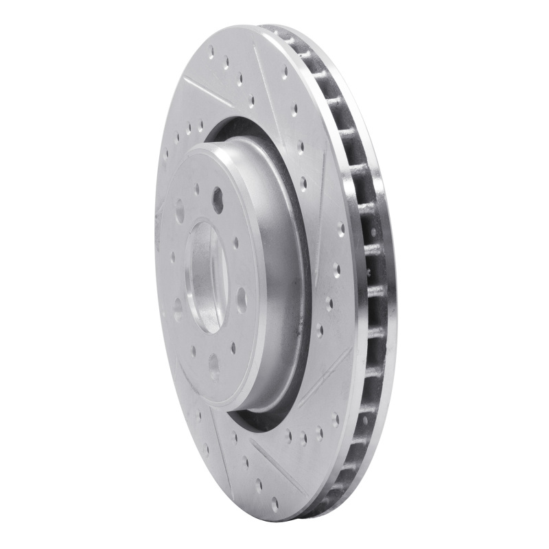 Volvo C70 Brake Rotor (1) - Front Right - R1 Concepts - Drilled & Slotted - Silver - `98-`04
